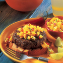 Caribbean Beef Burgers with Mango Salsa